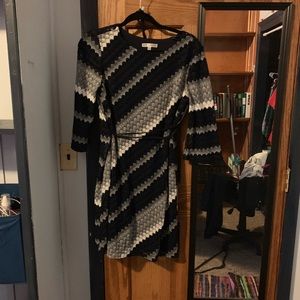 Sandra Darren blue/grey Party Dress size 14 Petite